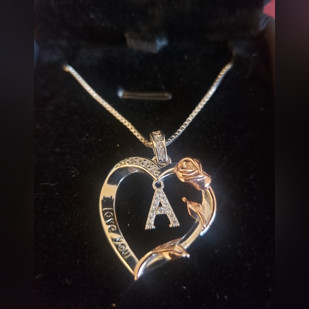 I Love You Necklace 925 Silver , 20" chain
